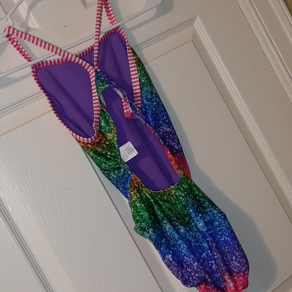 Women's V-2 Back Rainbow One Piece Swimsuit - Picture 2 of 3